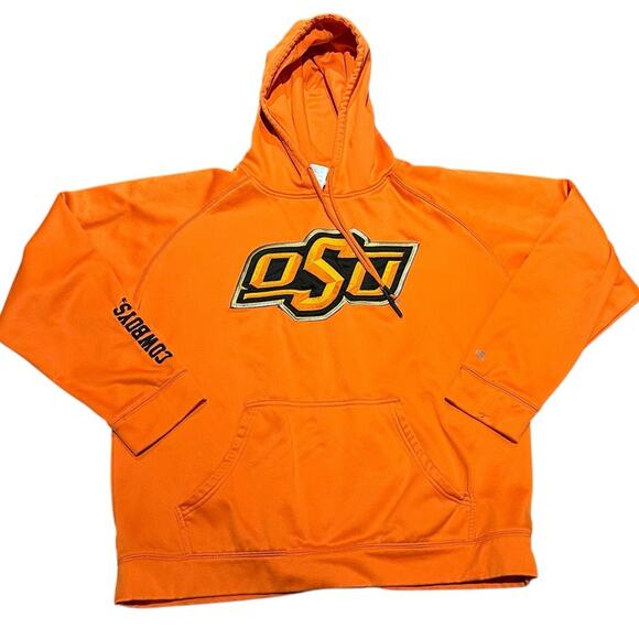 OSU Oklahoma State University Adult Large Orange Polyester Hoodie by Champion - Picture 1 of 11